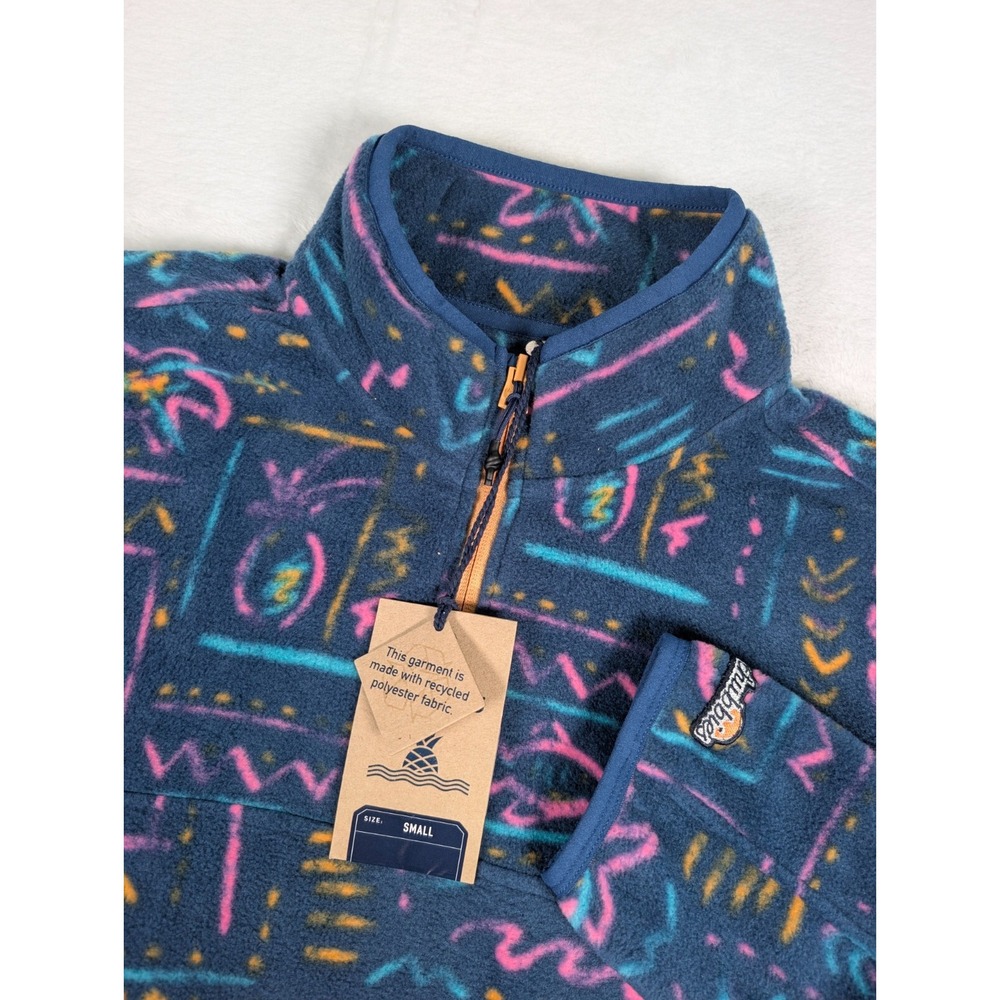 Chubbies The‎ Chilly Vibe 1/4 Zip Fleece Pullover Mens Small Kangaroo Pocket NWT